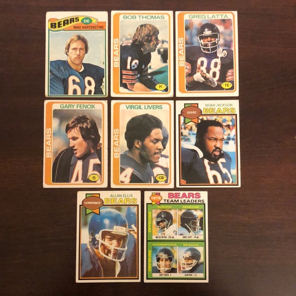 Vintage Topps NFL Chicago Bears Football Card Bundle - Picture 1 of 16